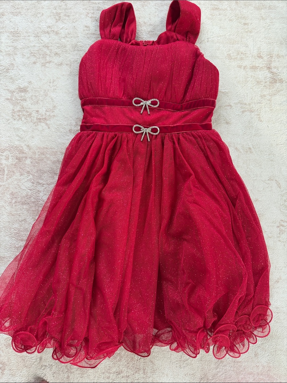 Speechless Sparkling Red Party Dress with Bow Details